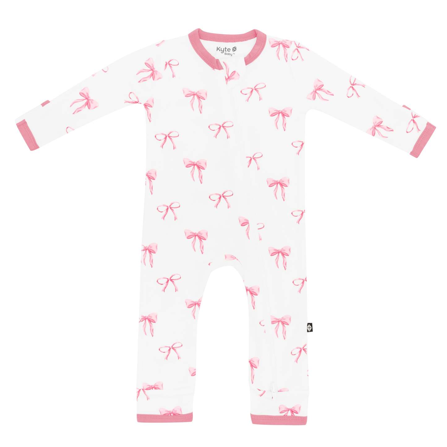 Kyte Baby's Zippered Romper in Bow