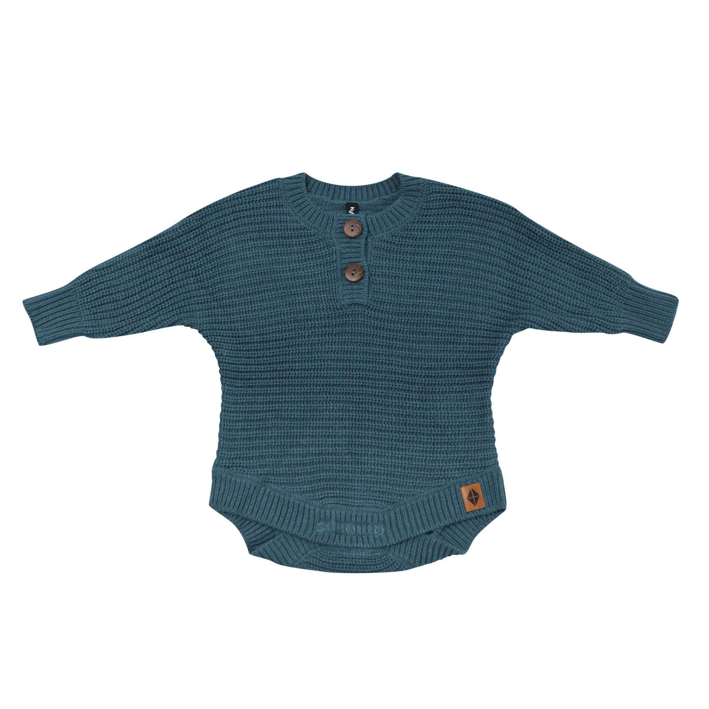 Product photo of the Chunky Knit Romper in Atlantic