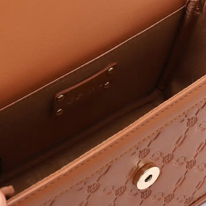 LID-DJTV-020 Self Leather Cross Body Bag-Havana