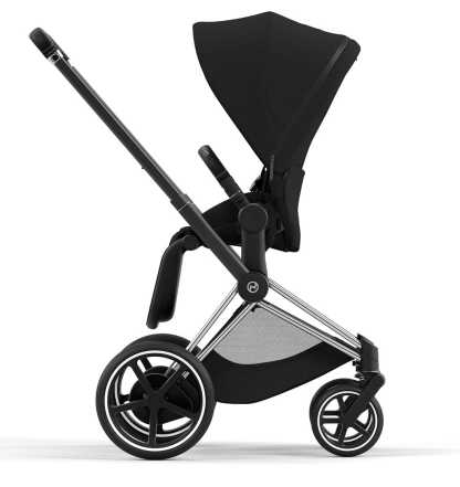 Cybex ePriam 2 Electronic Assist Stroller (One Box) - Chrome / Black / Deep Black - 521004205