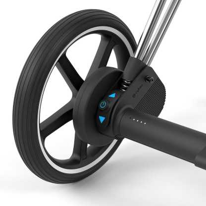 Cybex ePriam 2 Electronic Assist Stroller (One Box) - Chrome / Black / Deep Black - 521004205