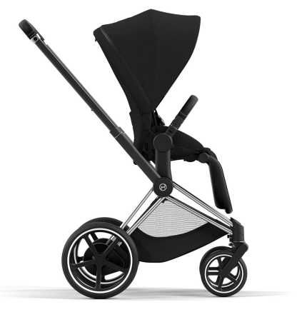 Cybex ePriam 2 Electronic Assist Stroller (One Box) - Chrome / Black / Deep Black - 521004205