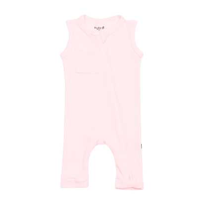 Kyte Baby Ribbed Zippered Sleeveless Romper in Sakura
