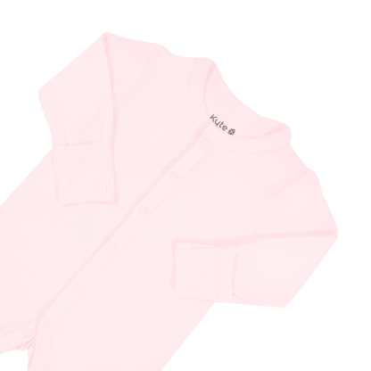 Fold-over cuffs on Kyte Baby Romper in Sakura