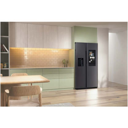 Samsung Bespoke AI RS90F66BEFEU Plumbed American Fridge Freezer with Family Hub Black