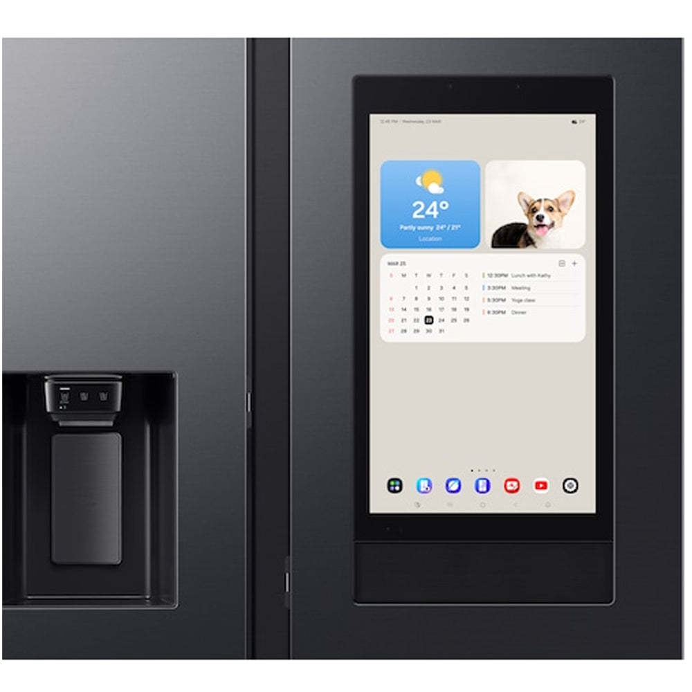 Samsung Bespoke AI RS90F66BEFEU Plumbed American Fridge Freezer with Family Hub Black