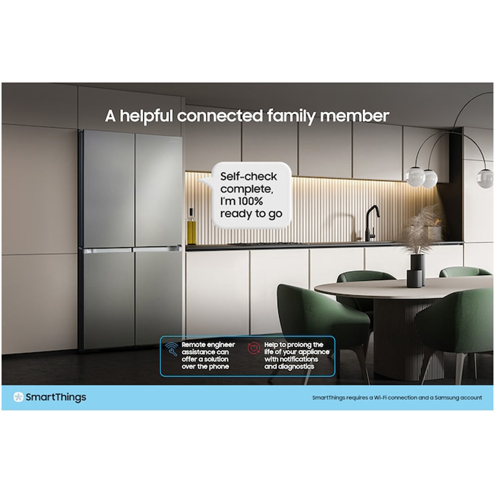 Samsung Bespoke AI RS90F66BEFEU Plumbed American Fridge Freezer with Family Hub Black