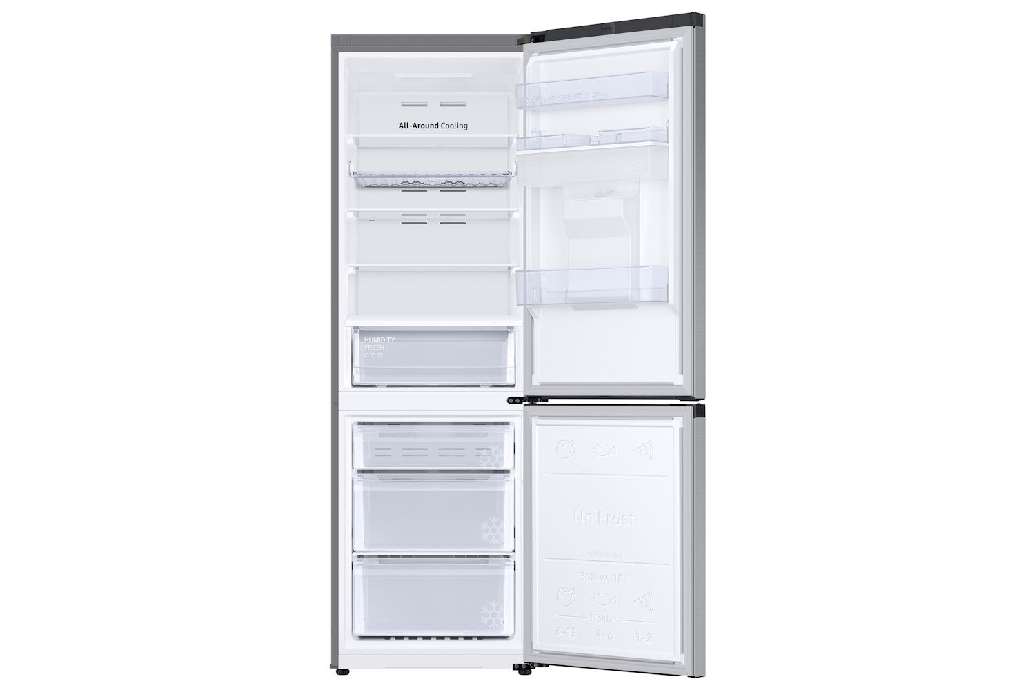 Samsung RB34C632ESAEU 59.5cm 65/35 Split Freestanding Tall Fridge Freezer Silver
