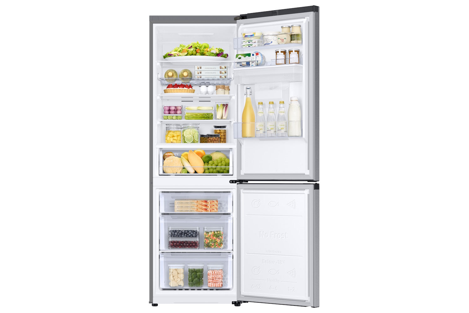 Samsung RB34C632ESAEU 59.5cm 65/35 Split Freestanding Tall Fridge Freezer Silver