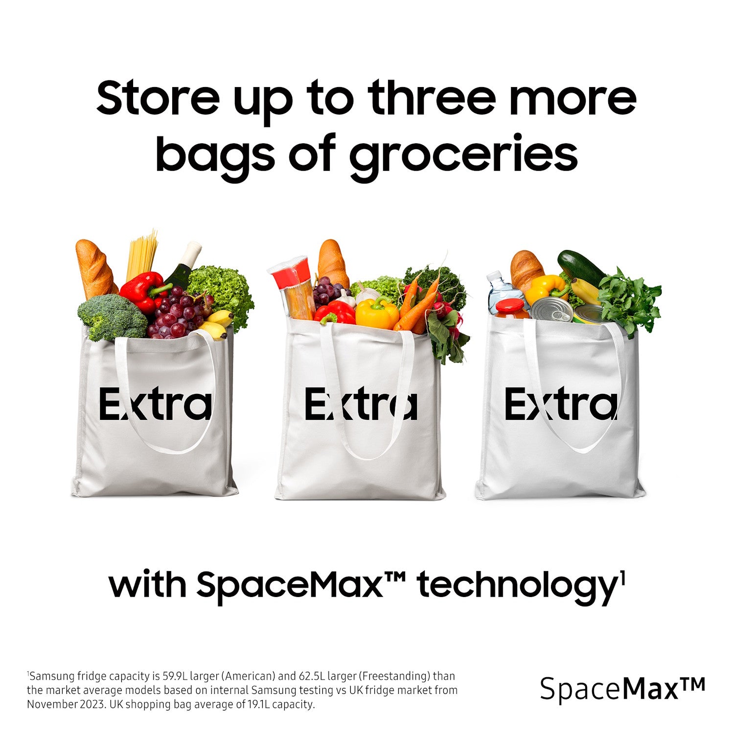 Samsung RB34C632ESAEU 59.5cm 65/35 Split Freestanding Tall Fridge Freezer Silver