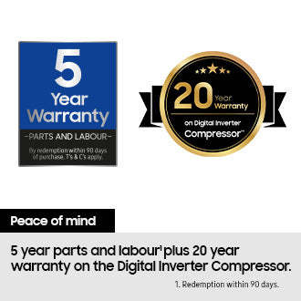 Samsung RB34C632ESAEU 59.5cm 65/35 Split Freestanding Tall Fridge Freezer Silver