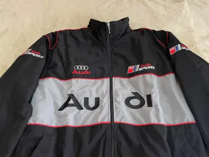 Unisex Adult F1 Racing Jacket, Audi Jacket Black,Ebroidered Cotton Padded 