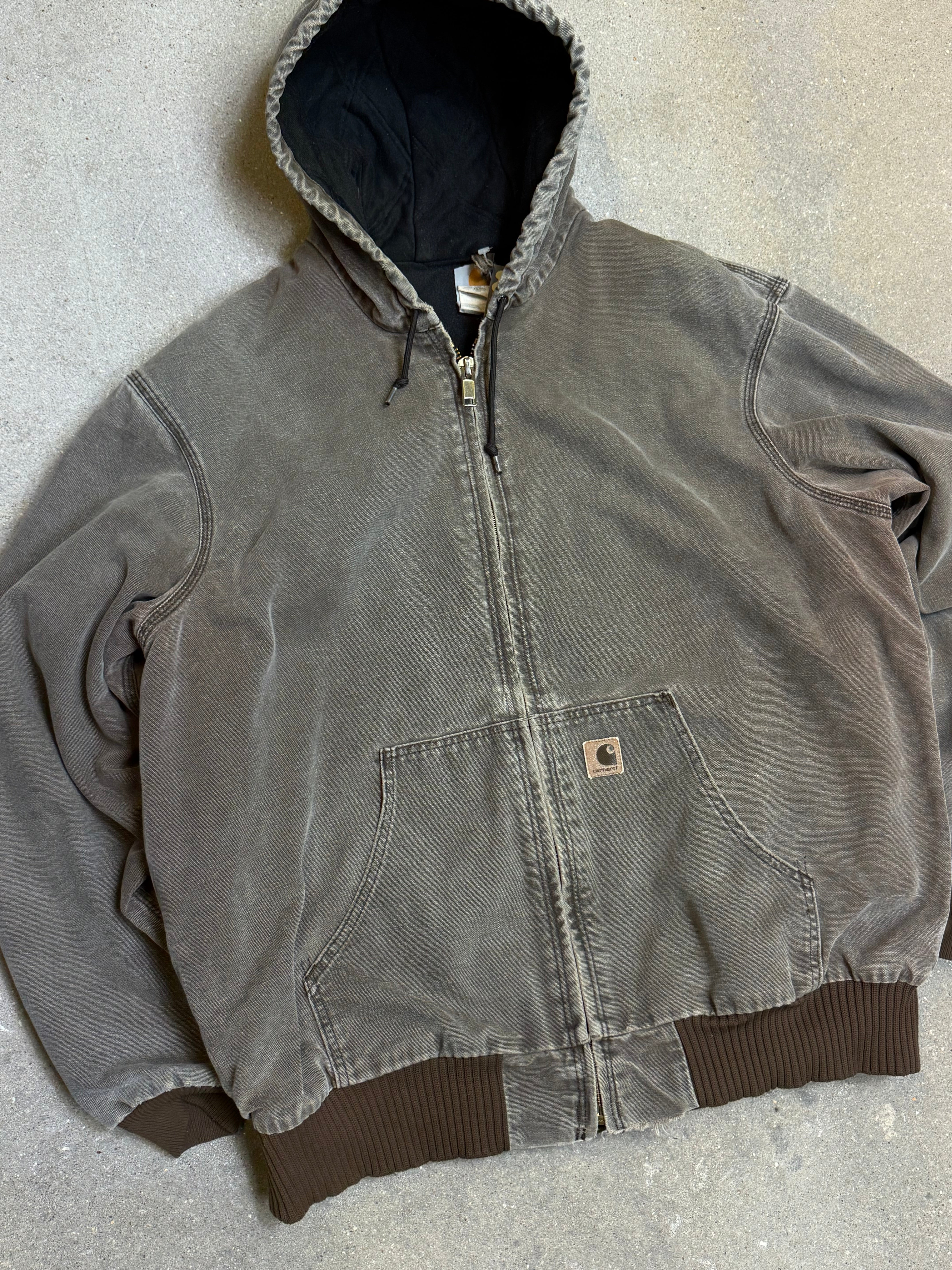 Rare 1990s Carhartt Active Jacket J130 CHT in Heavy Faded Chestnut (size XL) Made in USA