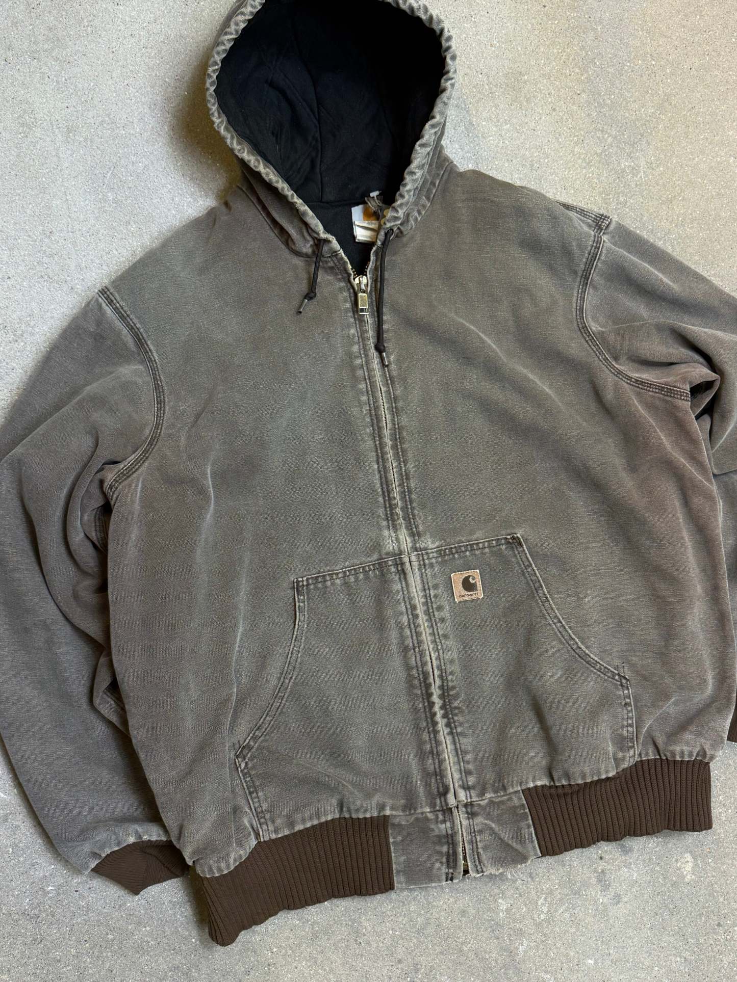 Rare 1990s Carhartt Active Jacket J130 CHT in Heavy Faded Chestnut (size XL) Made in USA