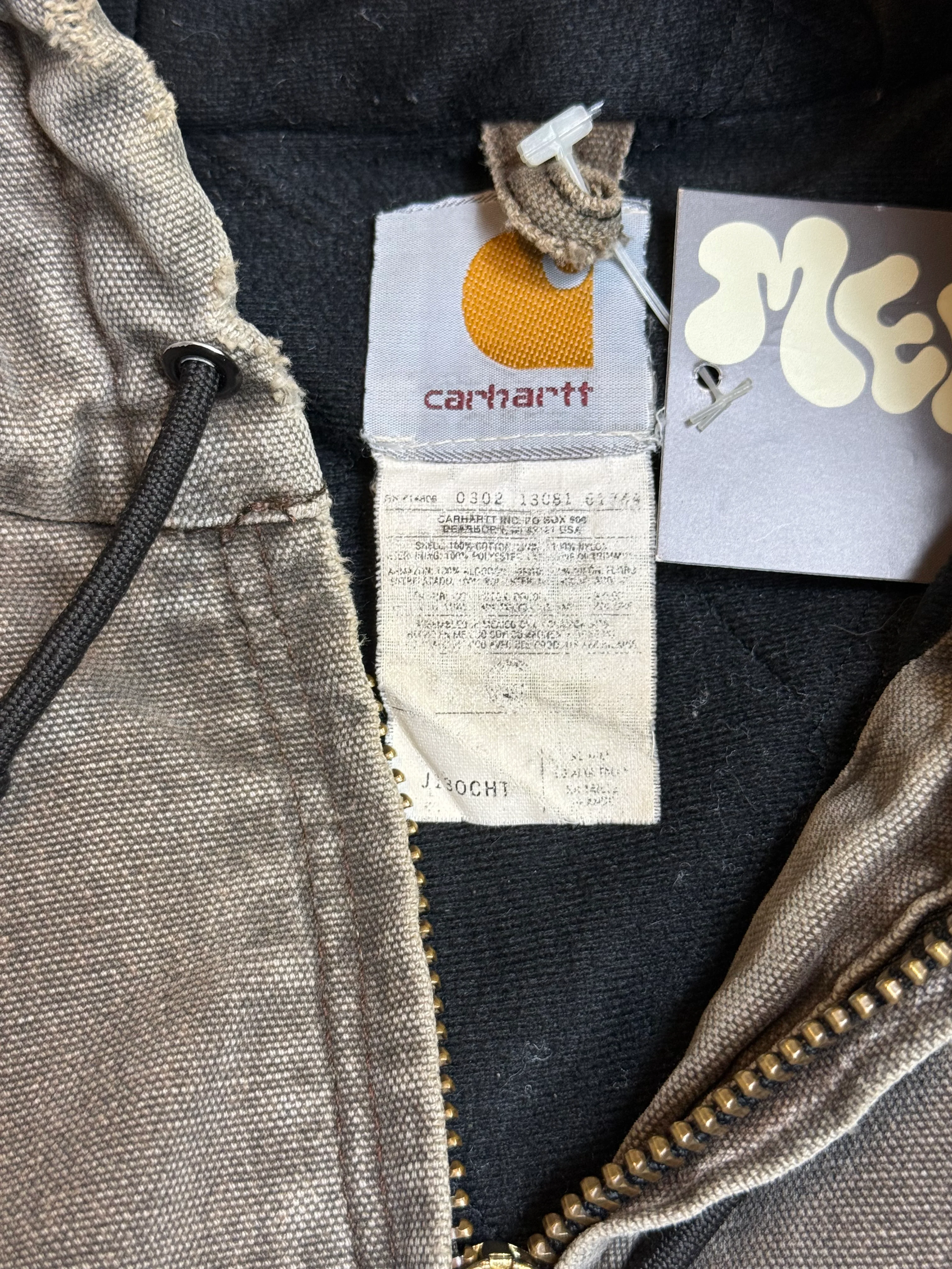 Rare 1990s Carhartt Active Jacket J130 CHT in Heavy Faded Chestnut (size XL) Made in USA
