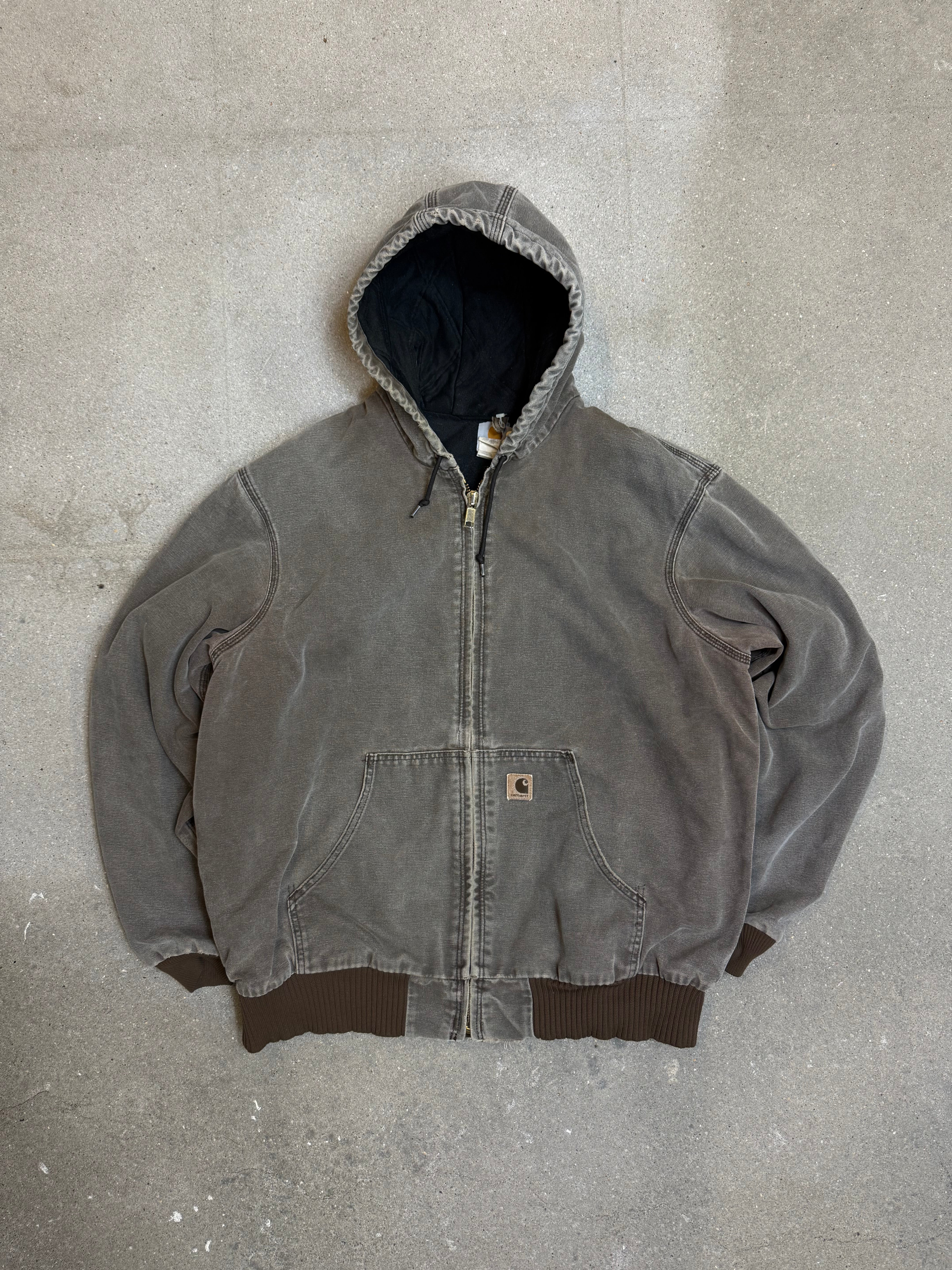 Rare 1990s Carhartt Active Jacket J130 CHT in Heavy Faded Chestnut (size XL) Made in USA