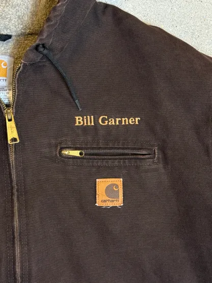 1990s Carhartt Active Jacket J141 DKB in Faded Brown 'Bill Garner'  (size XXL) (2XL Tall) Assembled in mexico