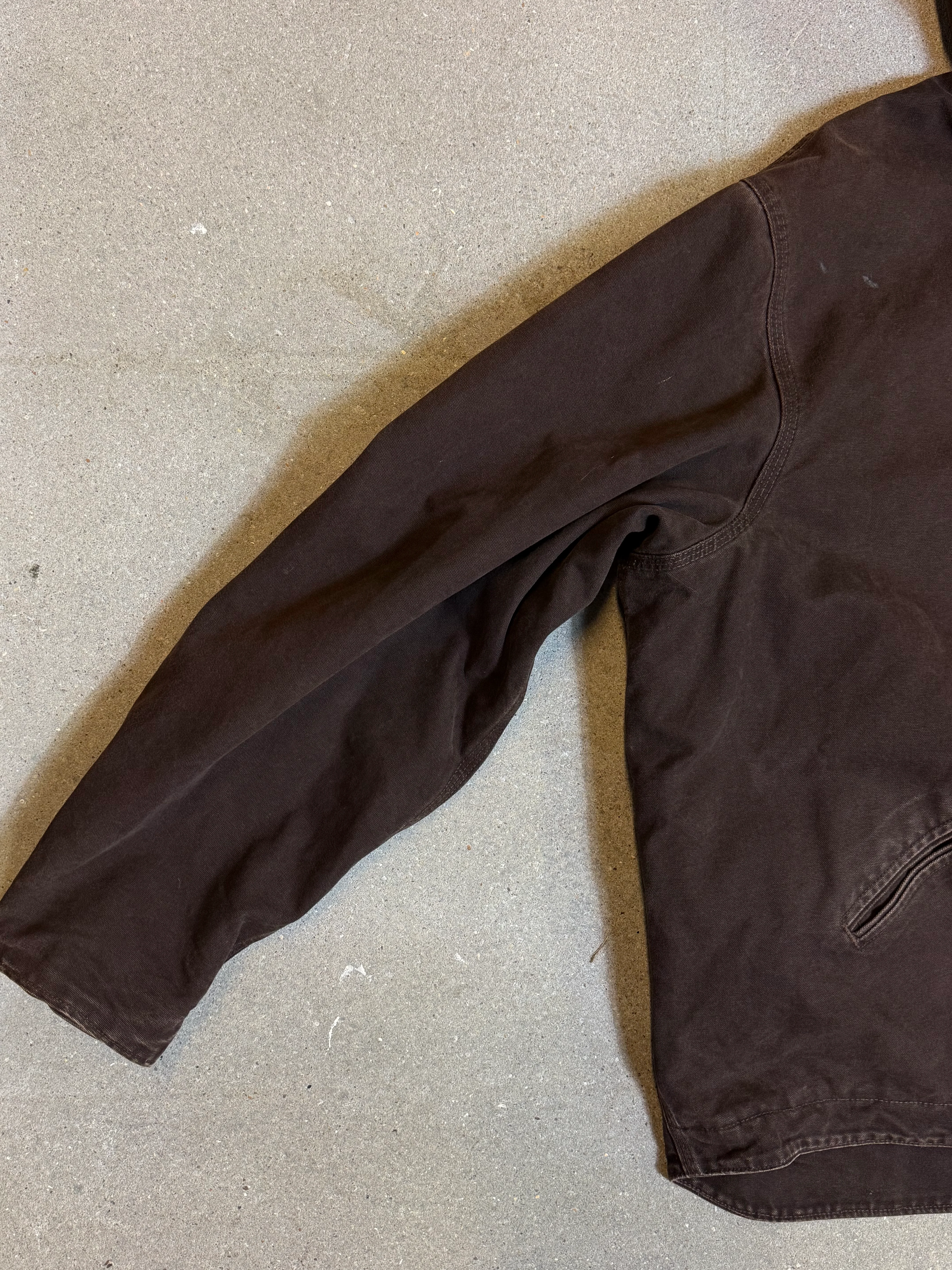 1990s Carhartt Active Jacket J141 DKB in Faded Brown 'Bill Garner'  (size XXL) (2XL Tall) Assembled in mexico