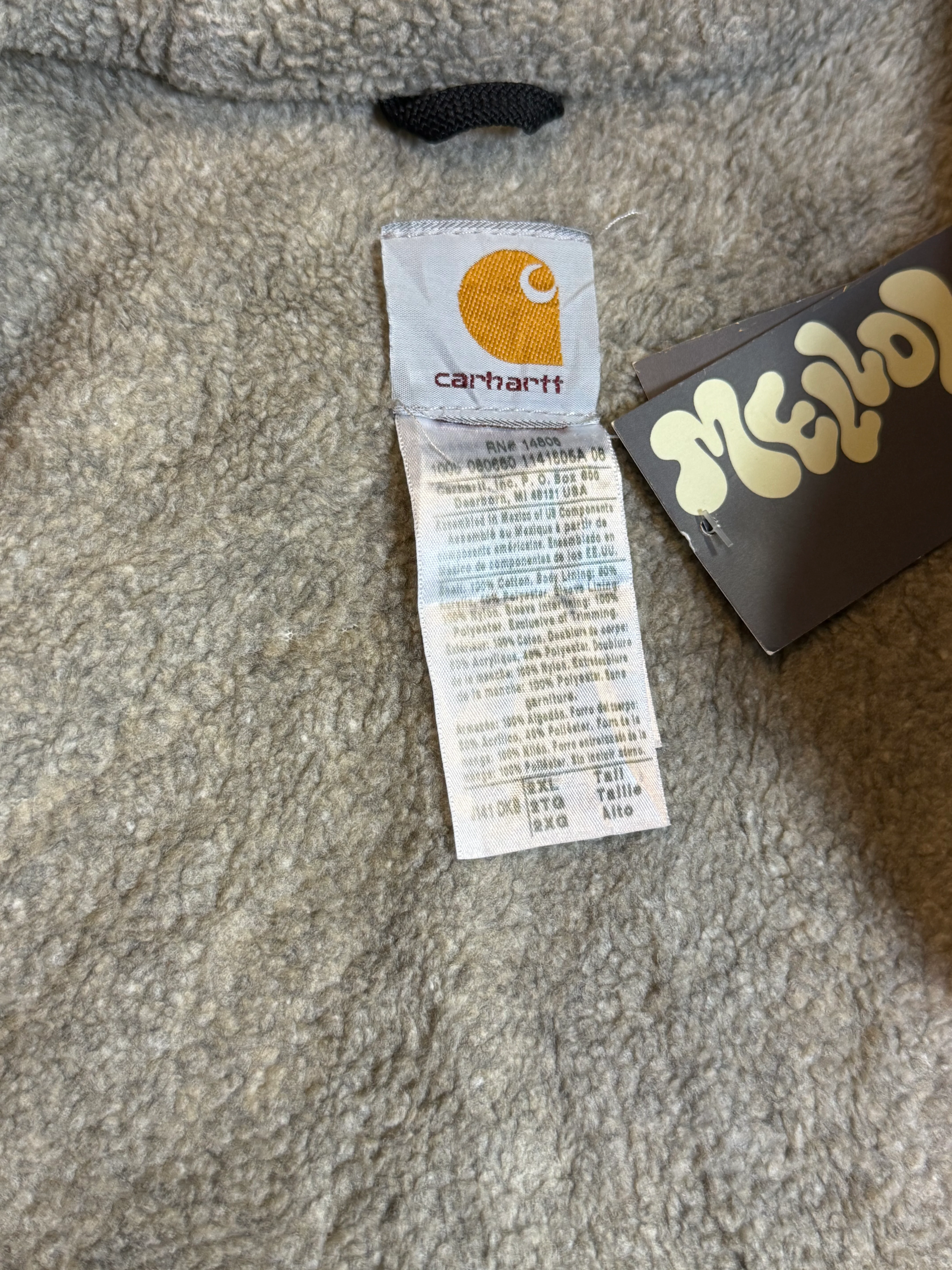 1990s Carhartt Active Jacket J141 DKB in Faded Brown 'Bill Garner'  (size XXL) (2XL Tall) Assembled in mexico