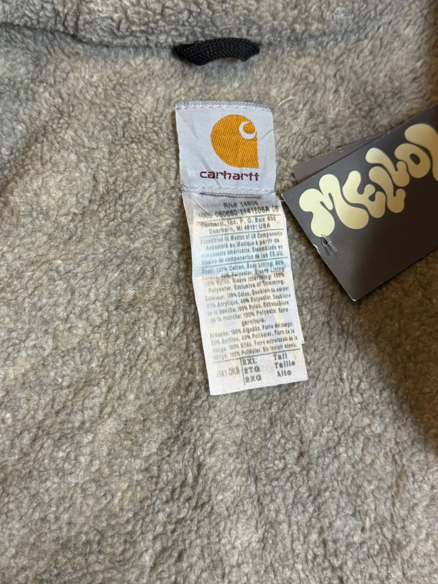 1990s Carhartt Active Jacket J141 DKB in Faded Brown 'Bill Garner'  (size XXL) (2XL Tall) Assembled in mexico