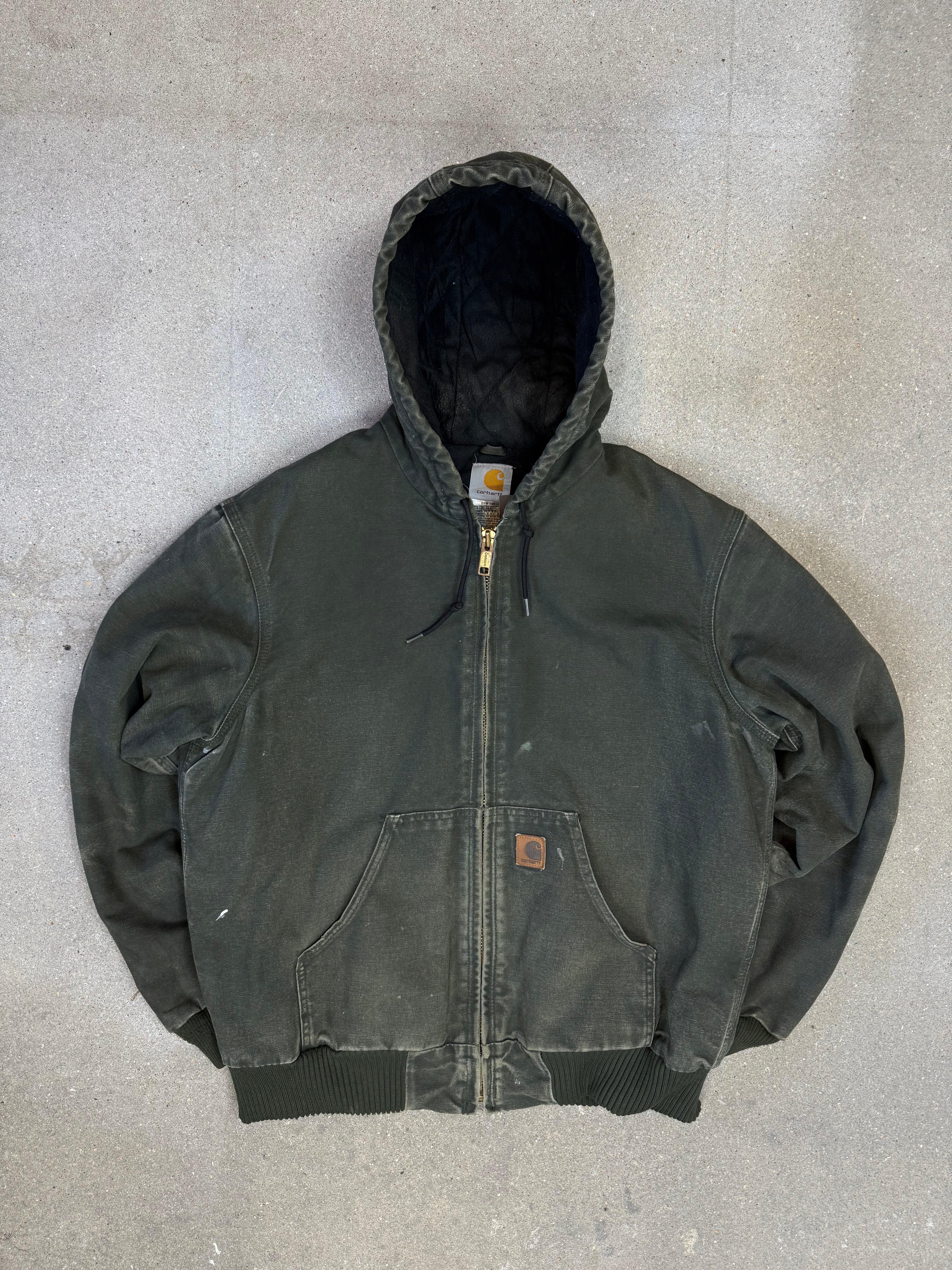 1990s Carhartt Active Jacket J130 MOS in Faded Mossy Green (size M) (Medium Regular)