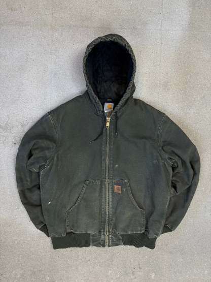 1990s Carhartt Active Jacket J130 MOS in Faded Mossy Green (size M) (Medium Regular)