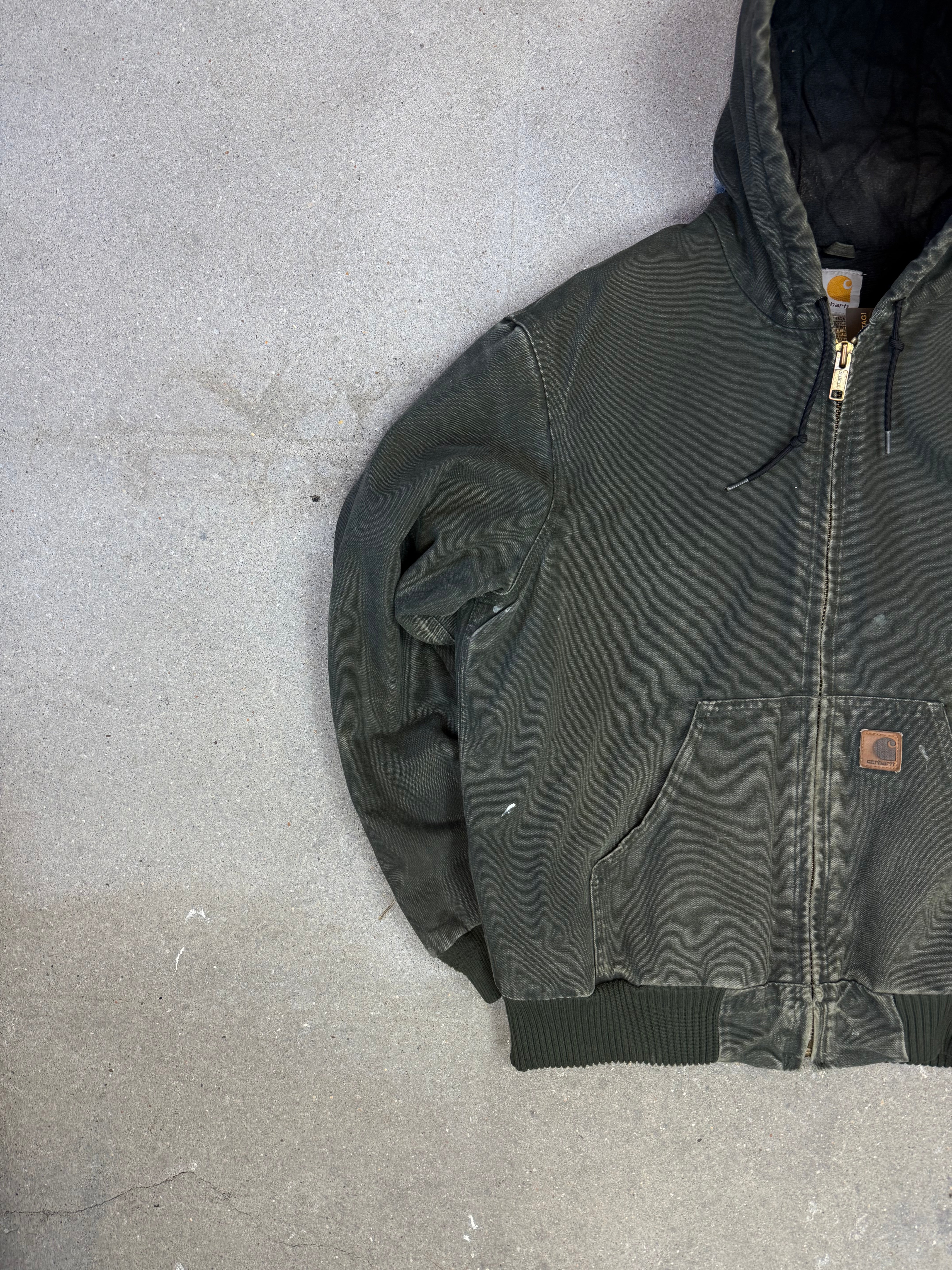 1990s Carhartt Active Jacket J130 MOS in Faded Mossy Green (size M) (Medium Regular)