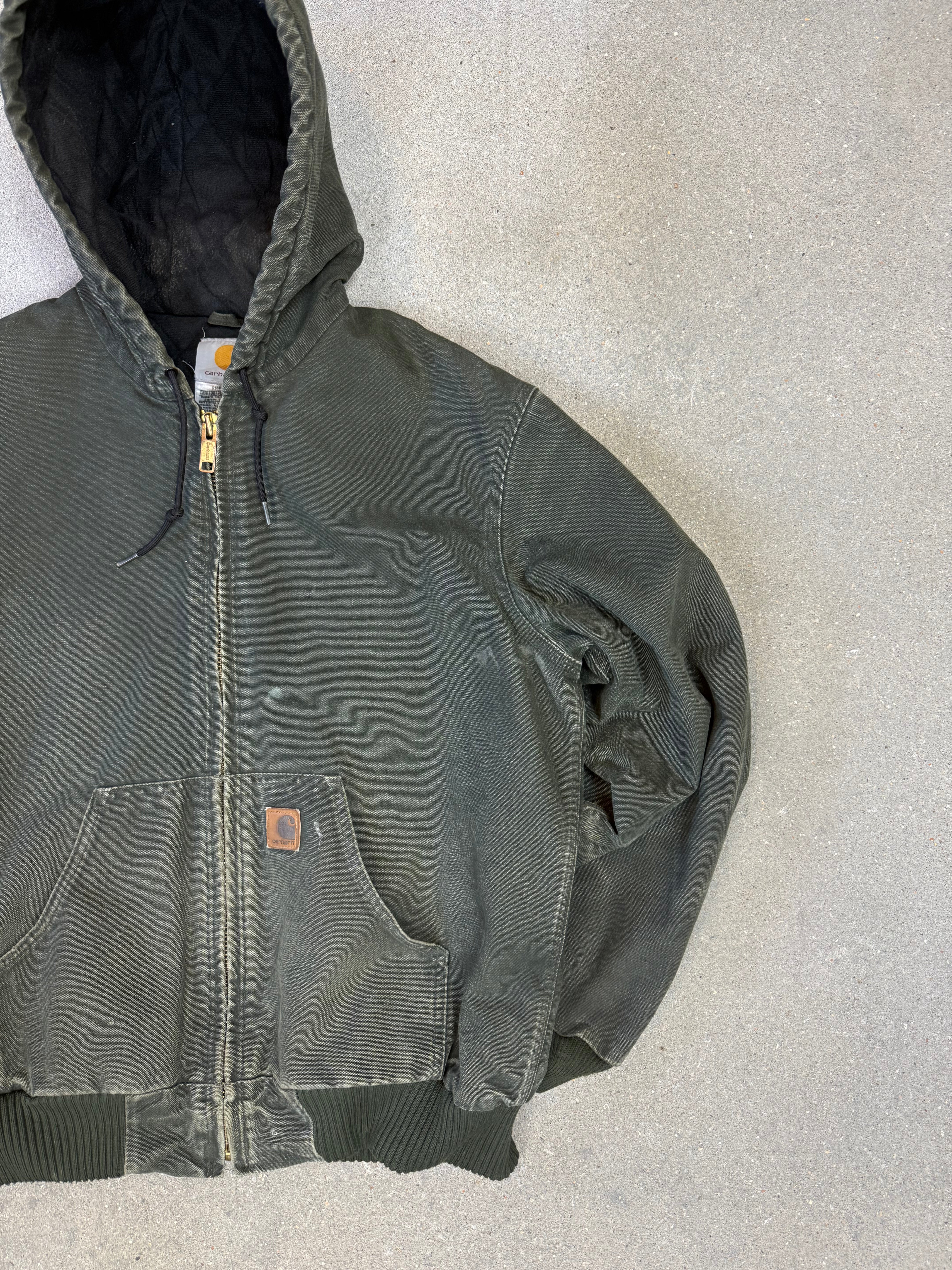 1990s Carhartt Active Jacket J130 MOS in Faded Mossy Green (size M) (Medium Regular)