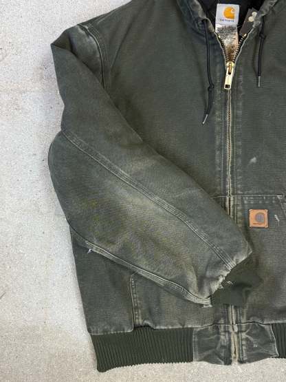 1990s Carhartt Active Jacket J130 MOS in Faded Mossy Green (size M) (Medium Regular)