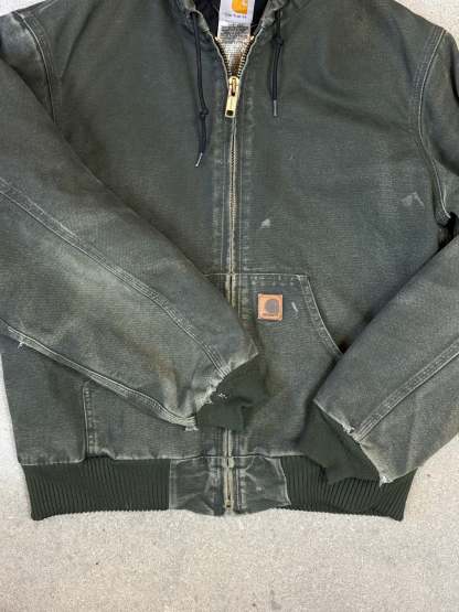 1990s Carhartt Active Jacket J130 MOS in Faded Mossy Green (size M) (Medium Regular)