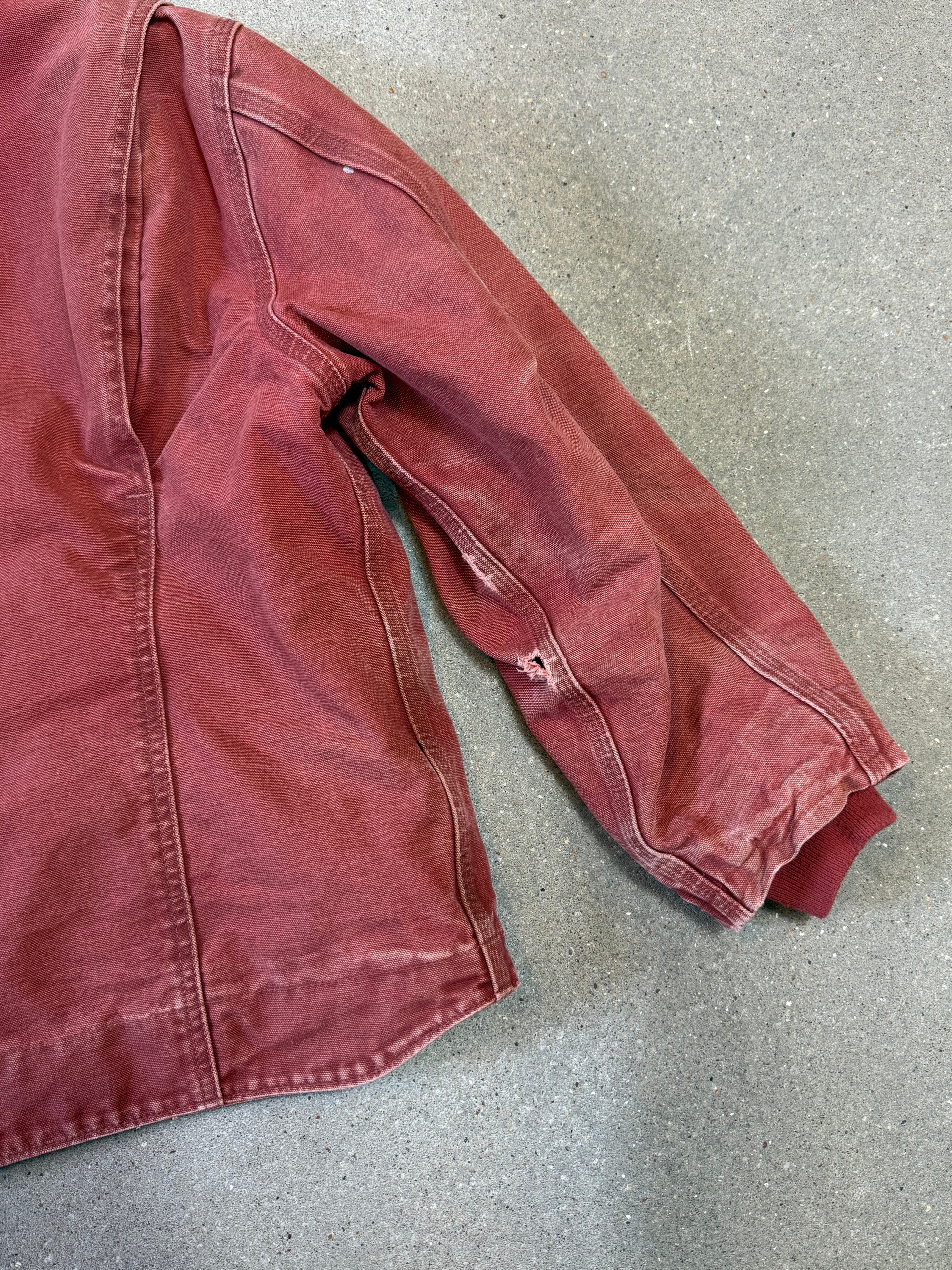 90s Carhartt Lined Sherpa Active Jacket WJ 141 VRS. faded salmon (womens L) (fits mens S)