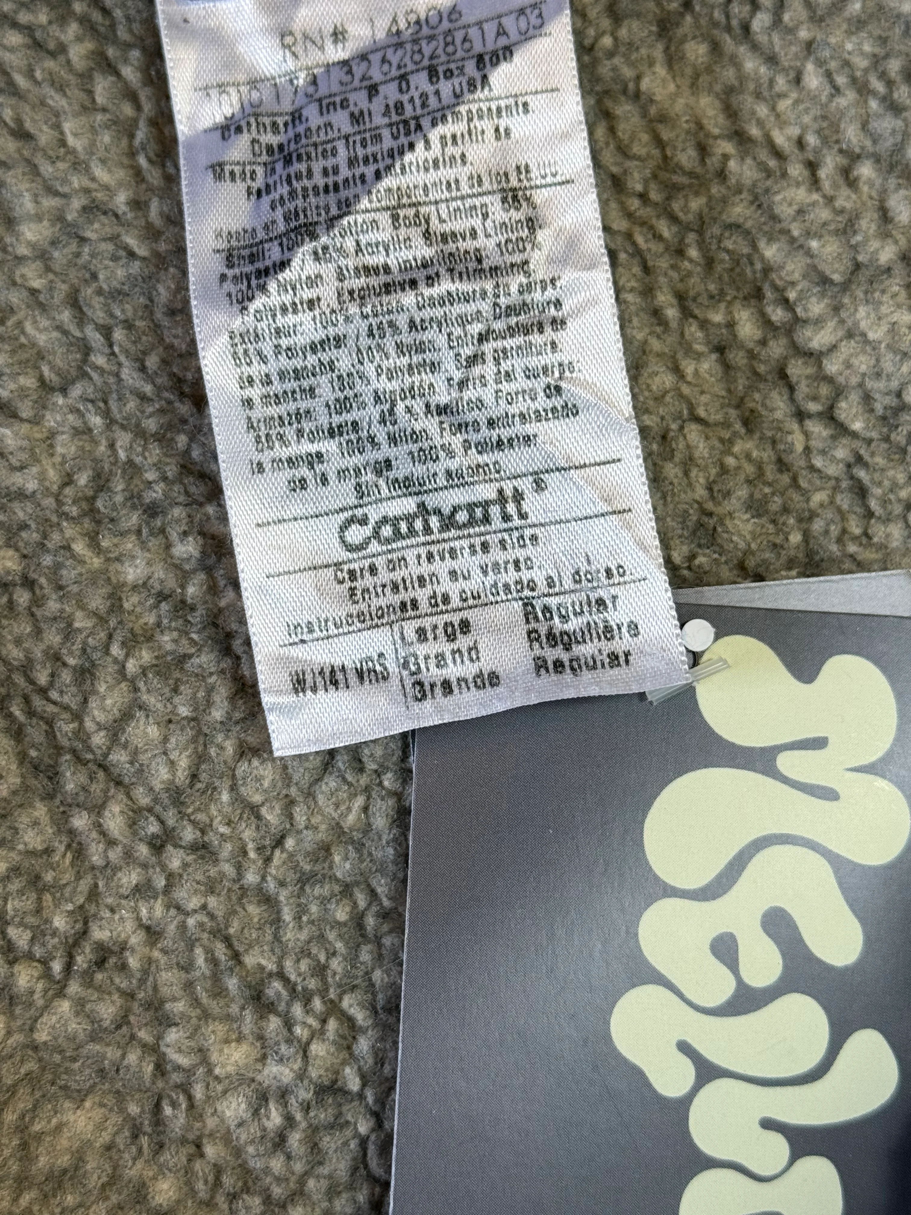 90s Carhartt Lined Sherpa Active Jacket WJ 141 VRS. faded salmon (womens L) (fits mens S)