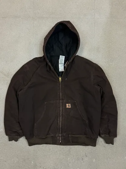 1990s Carhartt Active Jacket J130 DKB in Faded Brown (size XL) (X-Large Regular)