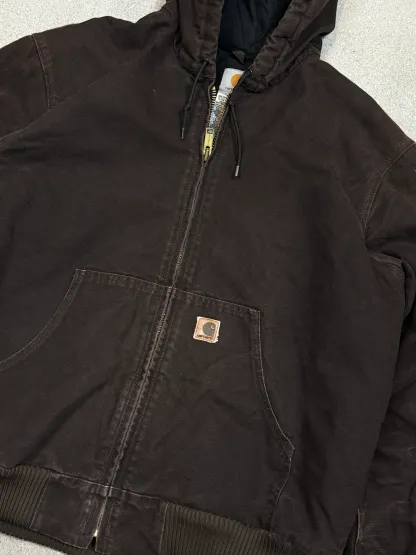 1990s Carhartt Active Jacket J130 DKB in Faded Brown (size XL) (X-Large Regular)