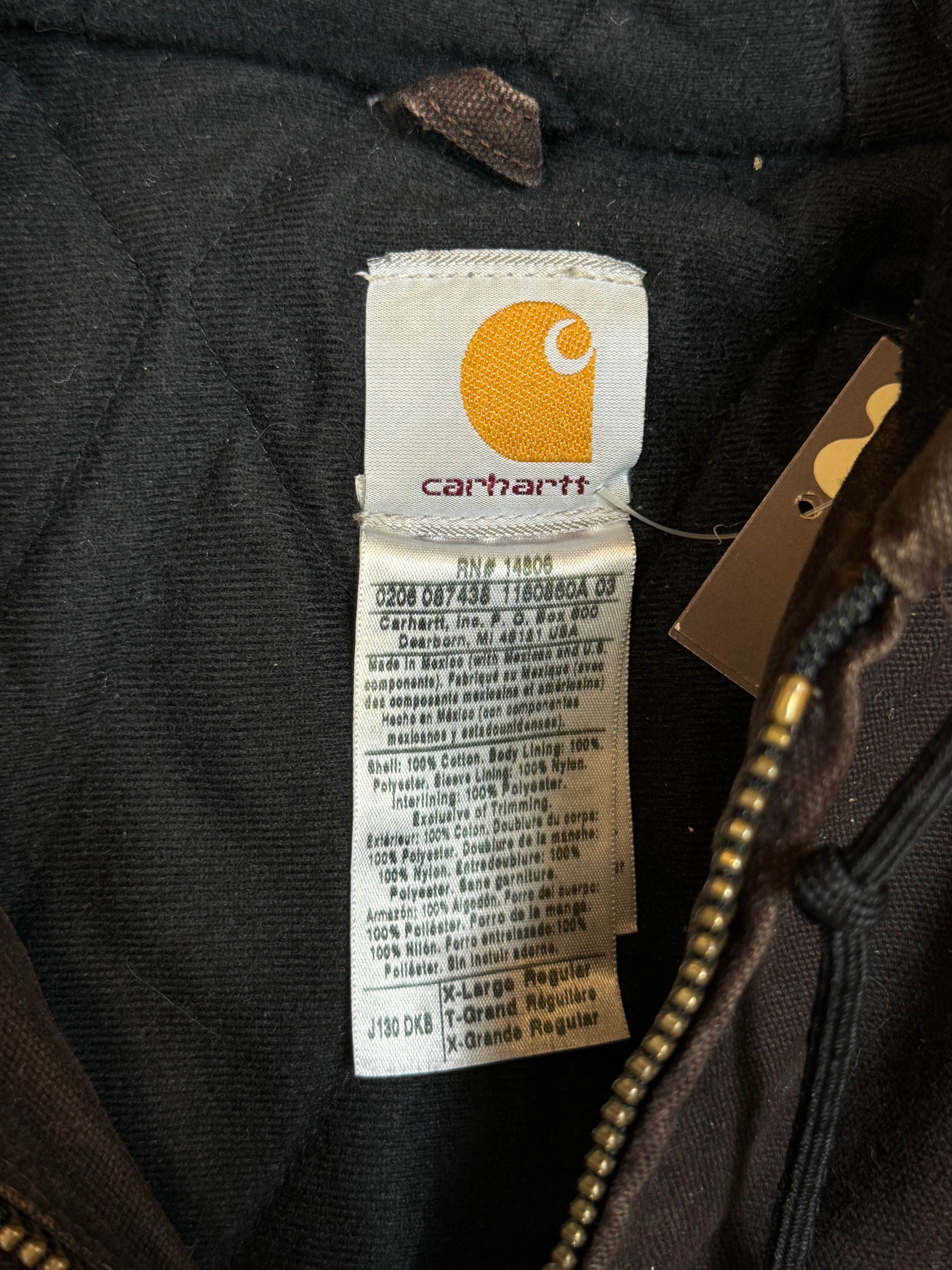 1990s Carhartt Active Jacket J130 DKB in Faded Brown (size XL) (X-Large Regular)