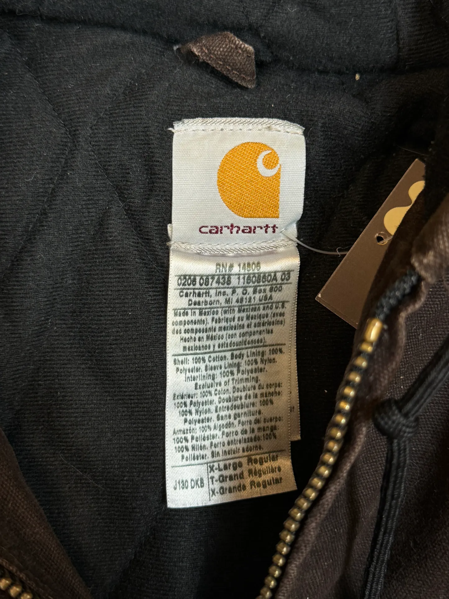 1990s Carhartt Active Jacket J130 DKB in Faded Brown (size XL) (X-Large Regular)