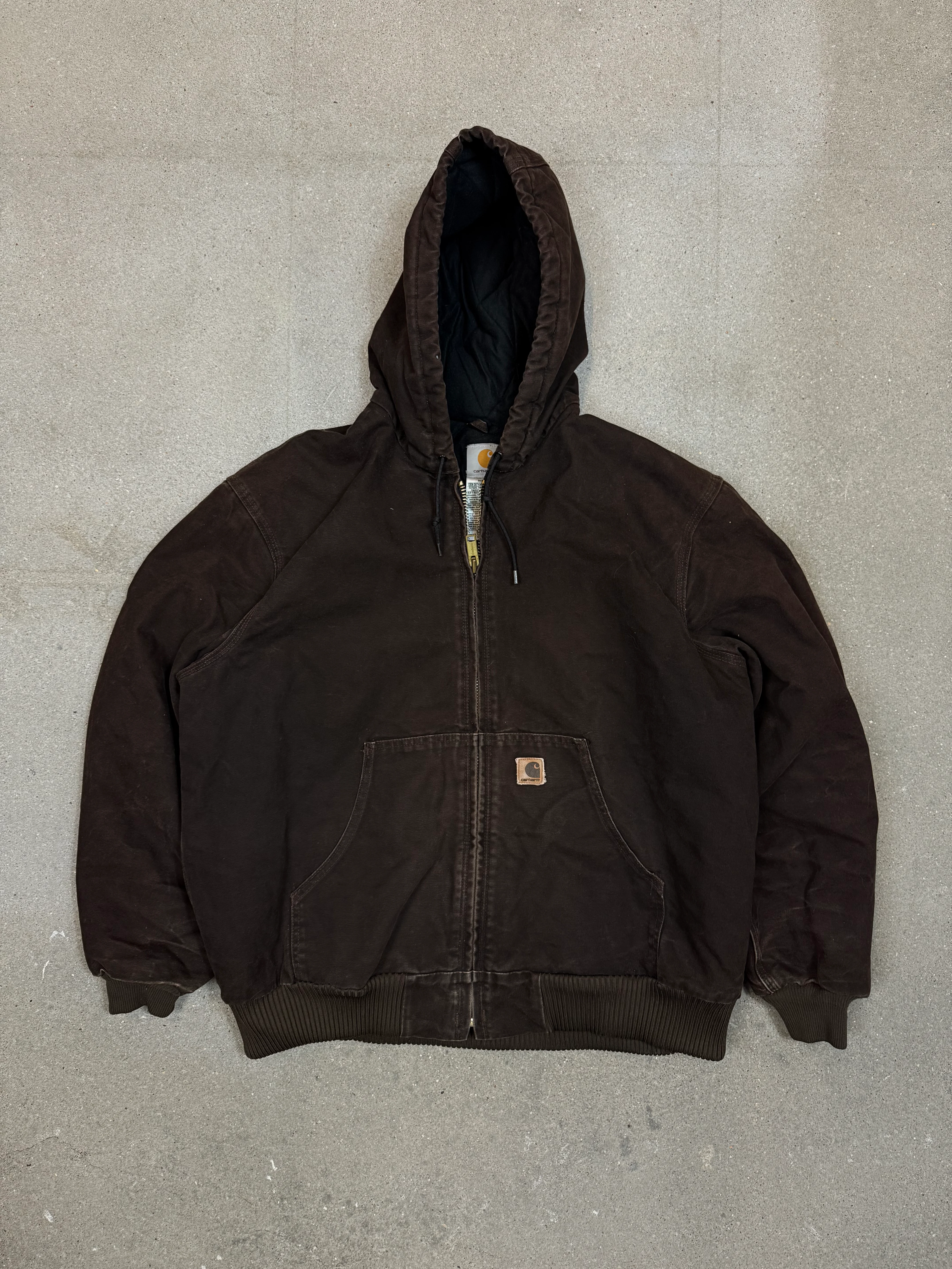 1990s Carhartt Active Jacket J130 DKB in Faded Brown (size XL) (X-Large Regular)
