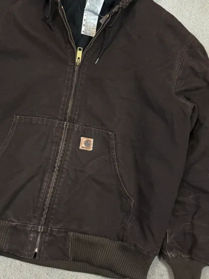 1990s Carhartt Active Jacket J130 DKB in Faded Brown (size XL) (X-Large Regular)