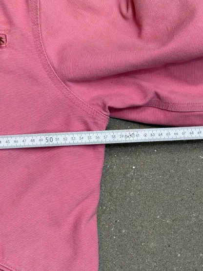 1990s Carhartt Lined Sherpa Hooded Active Jacket WJ141 PKR. Faded bubblegum (womens Small) (Youth Medium 8-10)