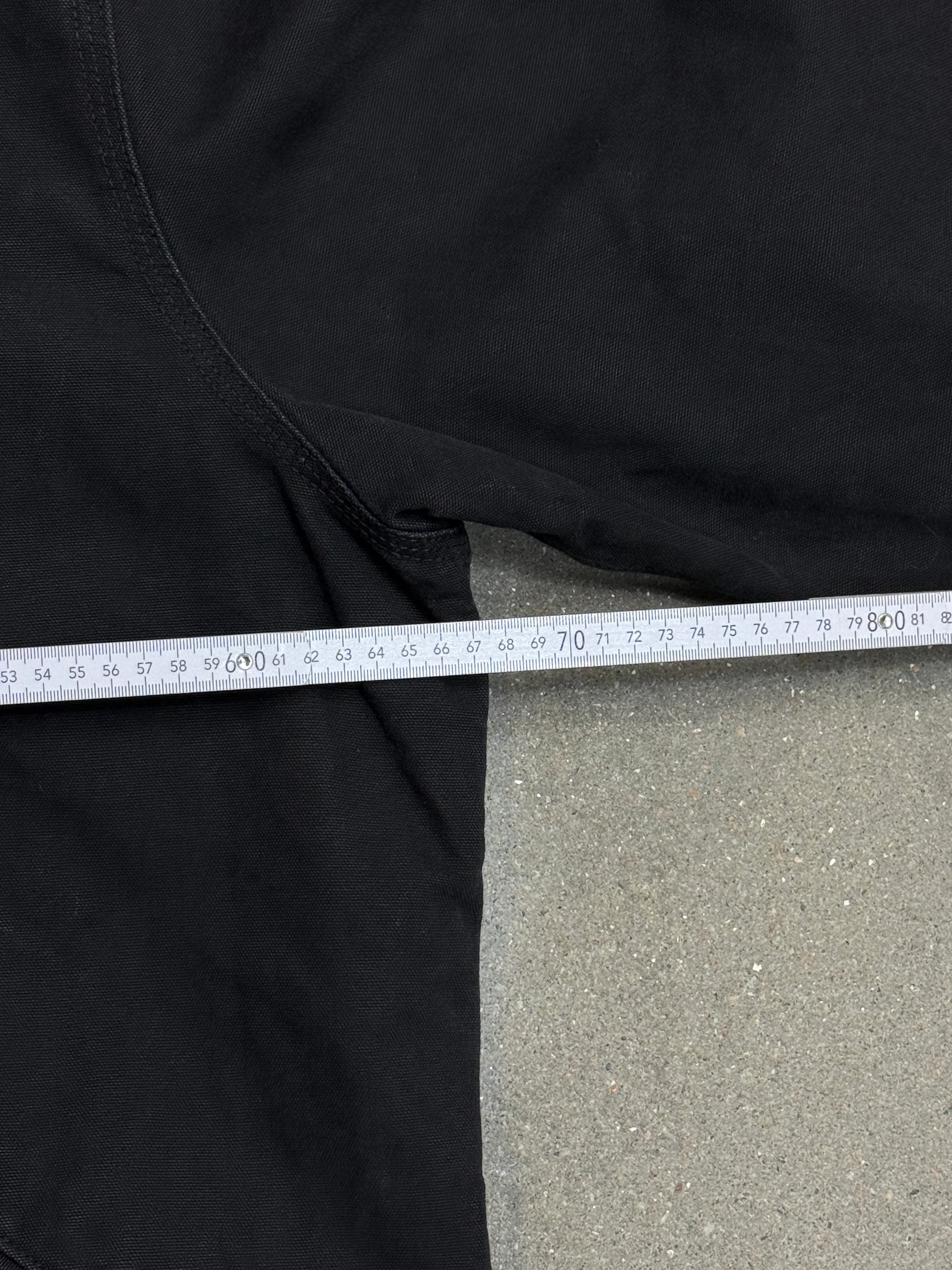 1990s Carhartt J141-BLK Mens Black Sherpa Lined Work Hooded Active Jacket (size XL Regular) Made in Mexico