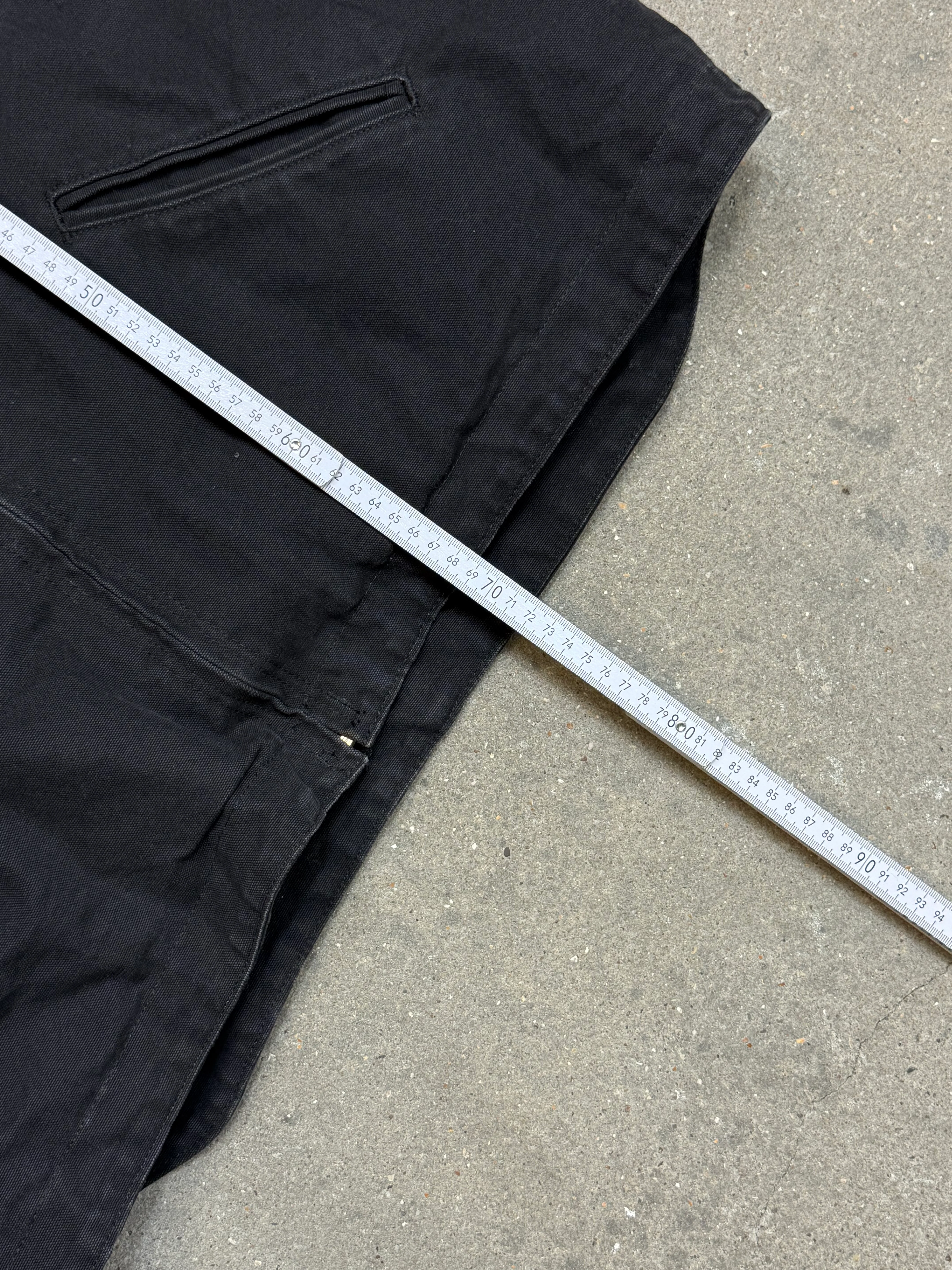 1990s Carhartt J141-BLK Mens Black Sherpa Lined Work Hooded Active Jacket (size XL Regular) Made in Mexico