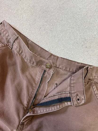 1990s Carhartt Baggy/Wide leg Cargo worker Pants in faded brown canvas. Size W34"L34 (fits W33"L34)