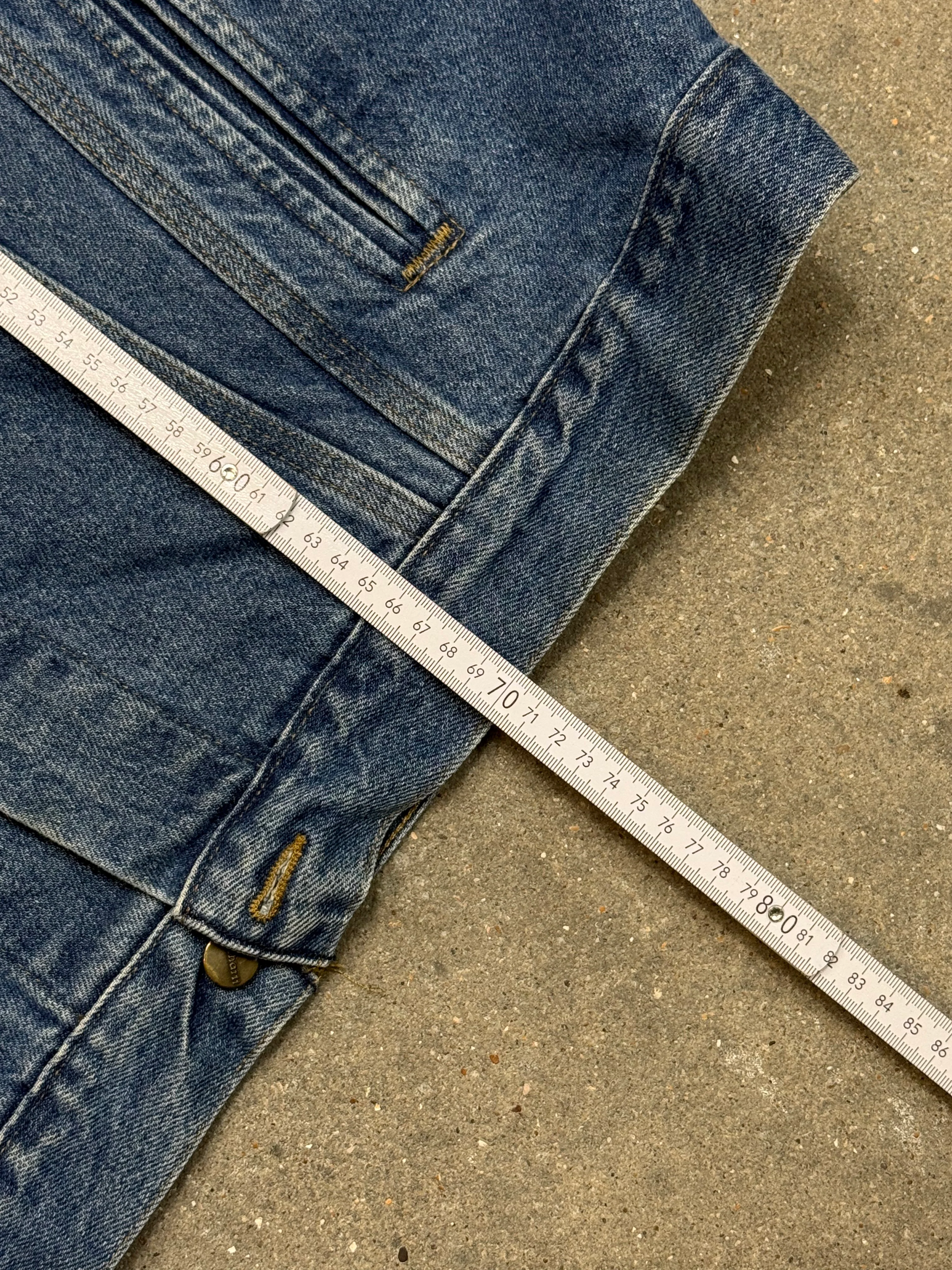 2005 Y2K Carhartt Jeans Jacket J12 DST Mens Medium Blue Denim Trucker Made in USA ( XL )