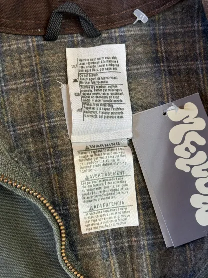 Rare 1990s Carhartt Detroit Jacket J97 MOS faded forest green / brown contrast collar (size L) (size Large regular)