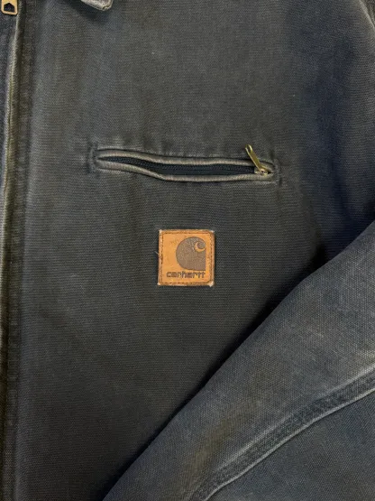 Rare 1990s Carhartt Detroit Jacket J97 PTL faded dark green / contrast collar (size XL) (size X-Large regular)