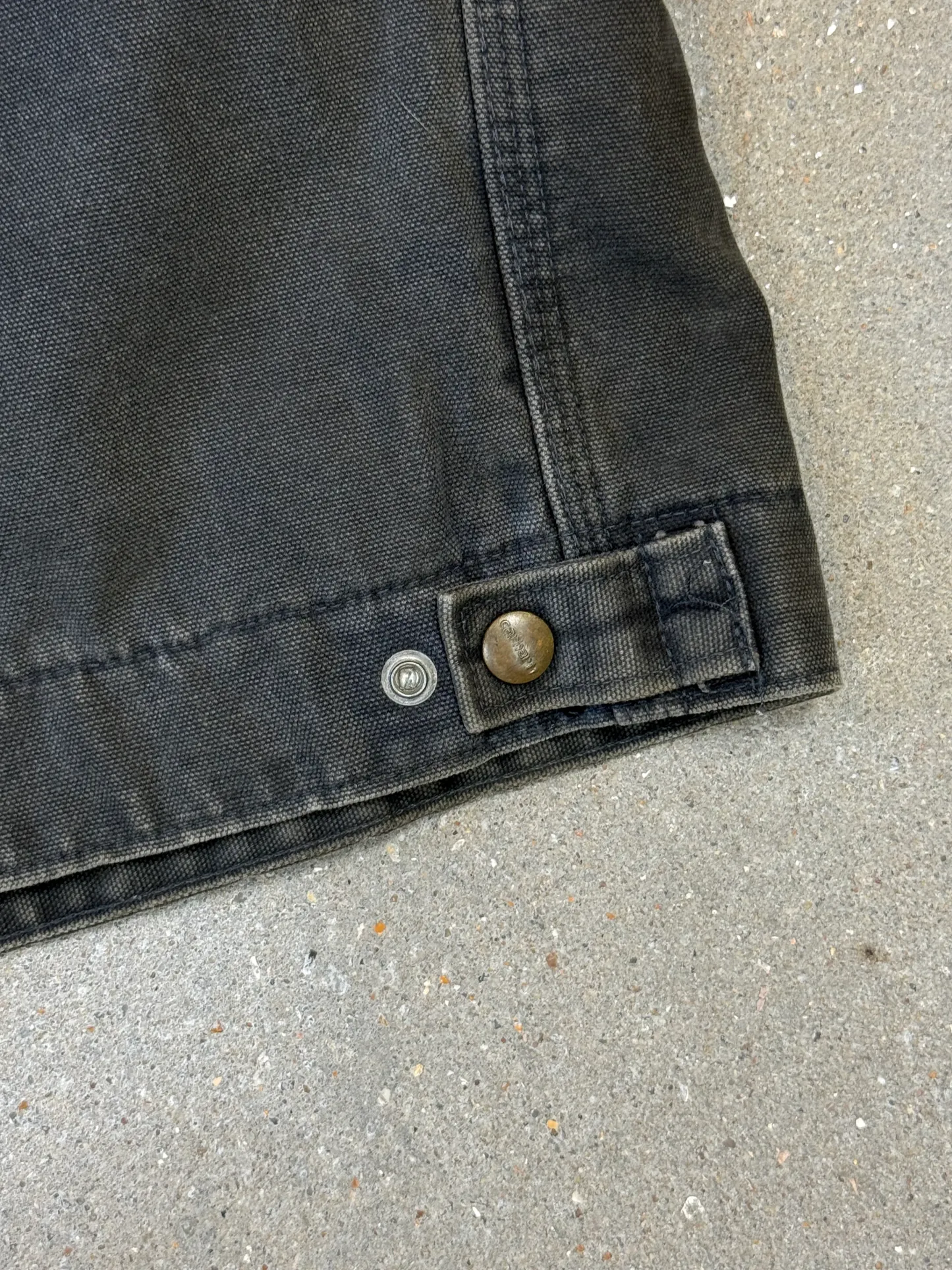 Rare 1990s Carhartt Detroit Jacket J97 PTL faded dark green / contrast collar (size XL) (size X-Large regular)