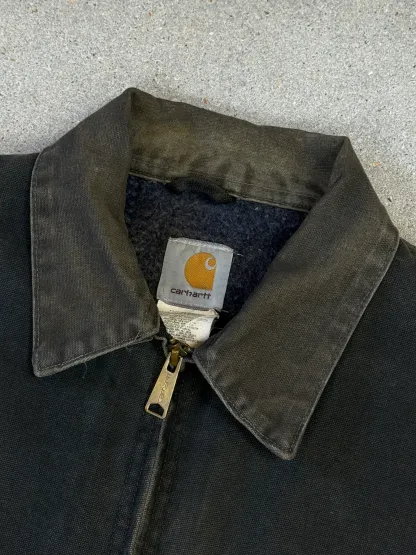 Rare 1990s Carhartt Detroit Jacket J97 PTL faded dark green / contrast collar (size XL) (size X-Large regular)
