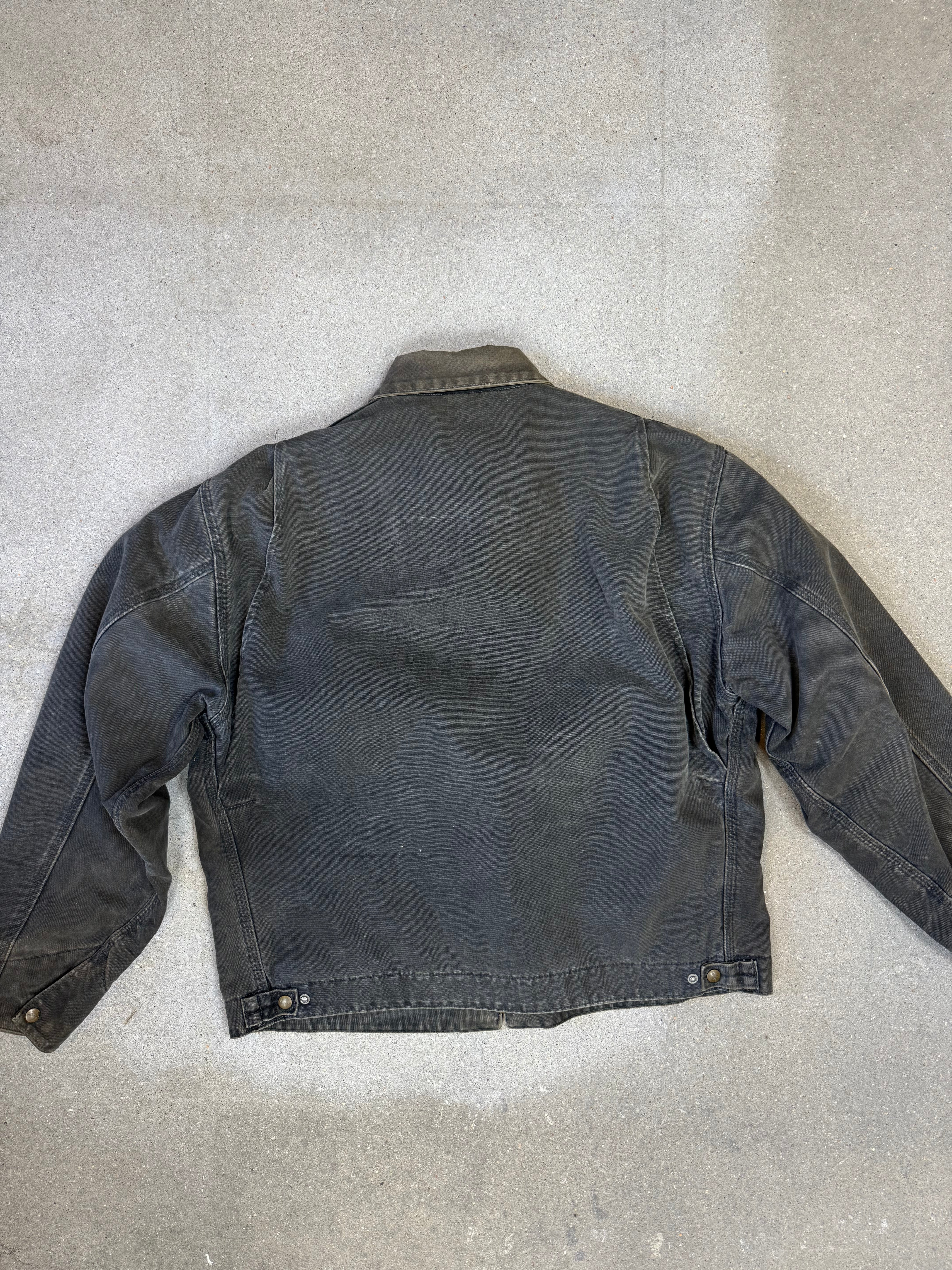 Rare 1990s Carhartt Detroit Jacket J97 PTL faded dark green / contrast collar (size XL) (size X-Large regular)