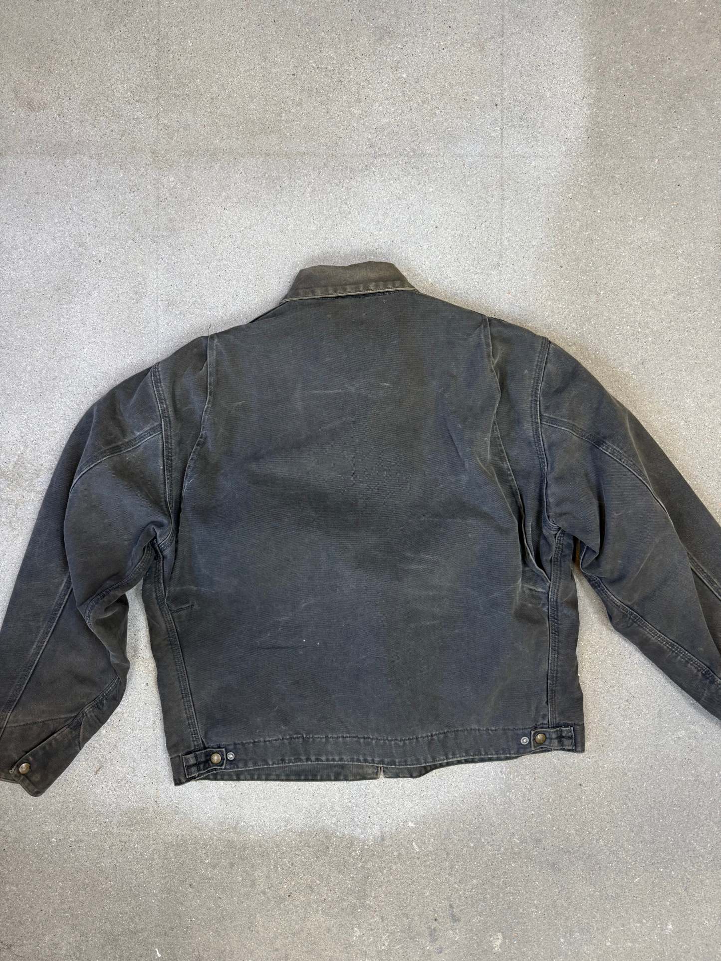 Rare 1990s Carhartt Detroit Jacket J97 PTL faded dark green / contrast collar (size XL) (size X-Large regular)