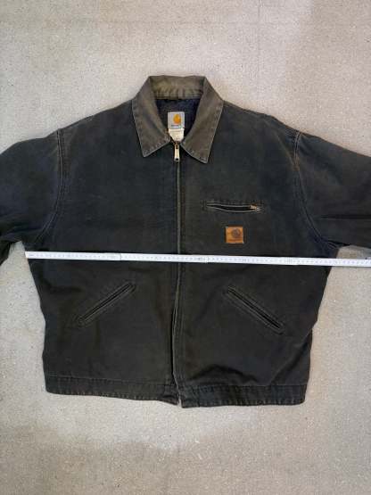 Rare 1990s Carhartt Detroit Jacket J97 PTL faded dark green / contrast collar (size XL) (size X-Large regular)
